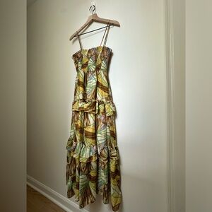 ANTHROPOLOGIE Smocked MIDI Dress Size Medium | MARE MARE X Anthropologie